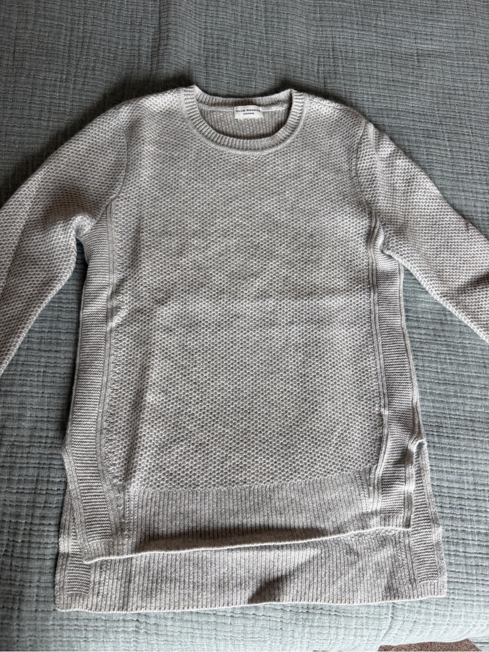Club Monaco Light Gray Cashmere Crewneck Sweater - Picture 2 of 6